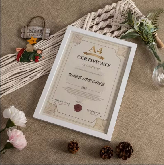 Custom Premium A4 Certificate Photo Frame Diploma Frame for Horizontal and Vertical