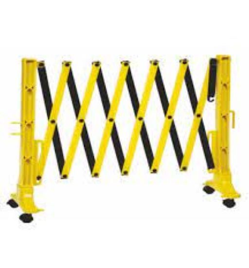 Metal Expandable Barrier Standard Black Yellow