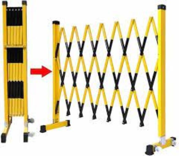 Metal Expandable Barrier Standard Black Yellow