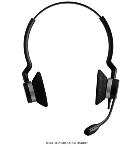 Jabra Biz 2300 QD Duo Headset, Black