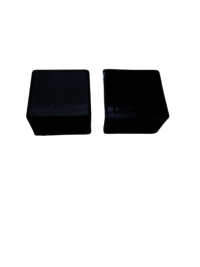 Plastic End Cap Outer 40mm Square - Color: Black