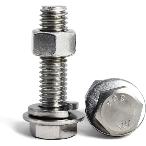 Mild Steel Hex Bolts And Nuts - Color: Silver
