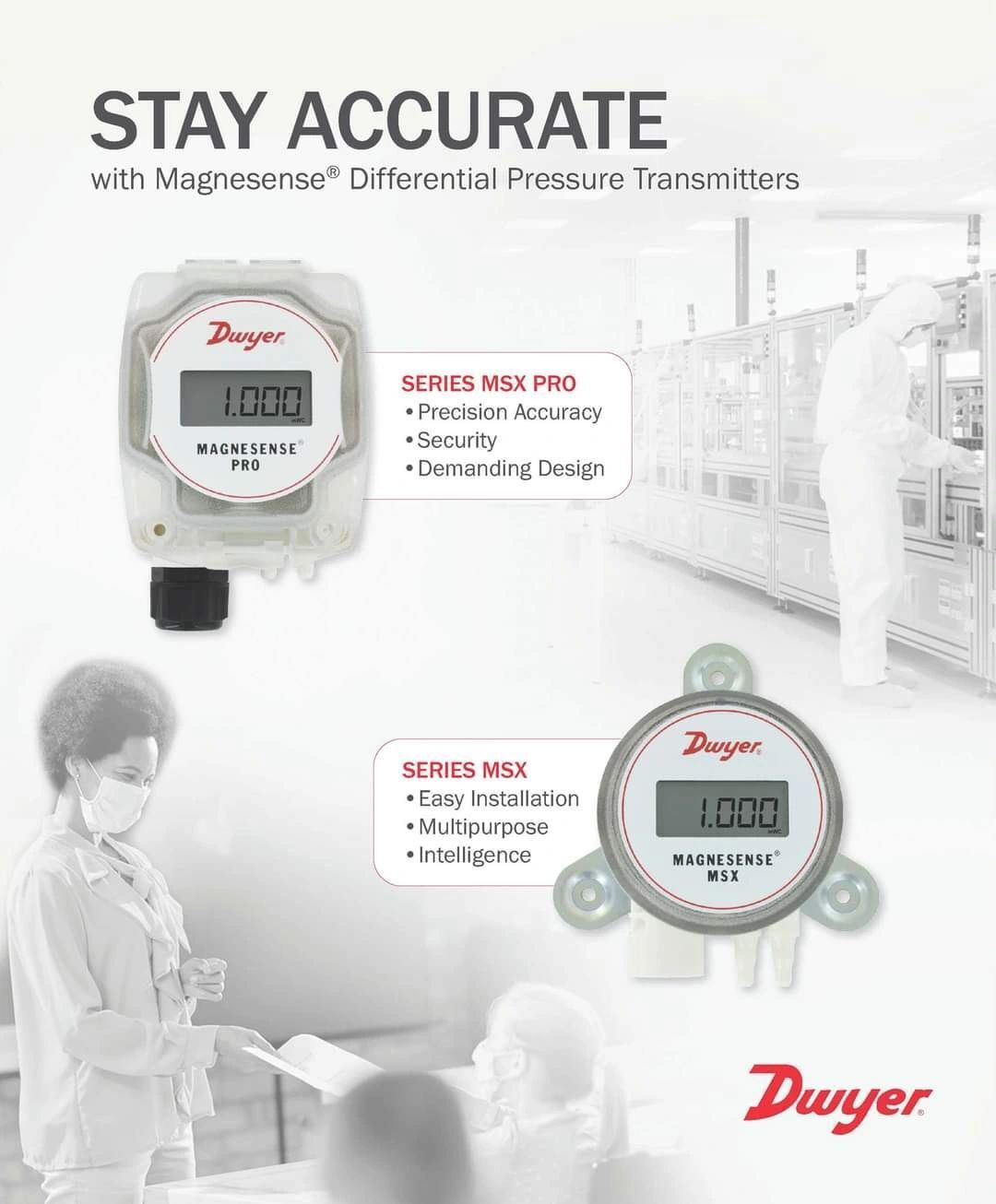 Dwyer MSX-U12-IN-LCD Differential Pressure Transmitter