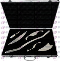 Iastm Tools Gua Sha Tools Graston Tools 5 pc Imported Stainless Steel with Carry Case