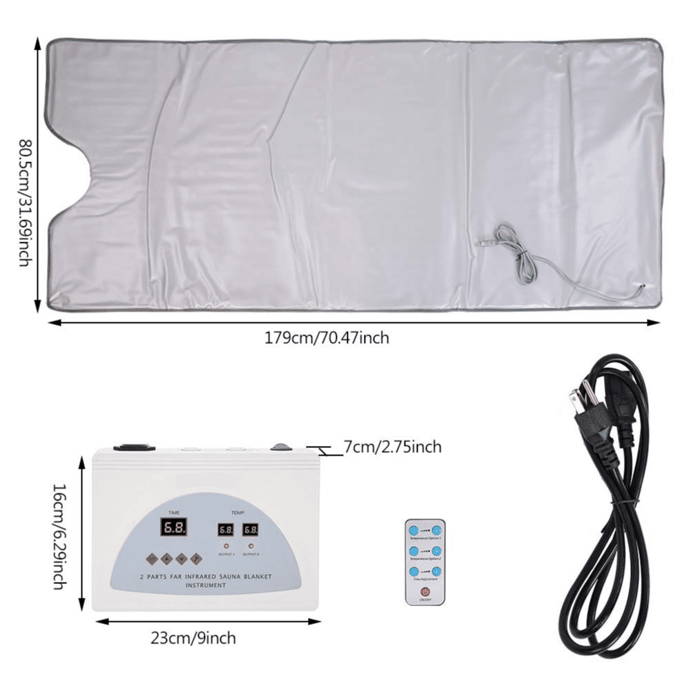 Biotronix Body Shaper Weight Loss Sauna Thermal Heating Blanket 2 Parts Zone with Remote Control