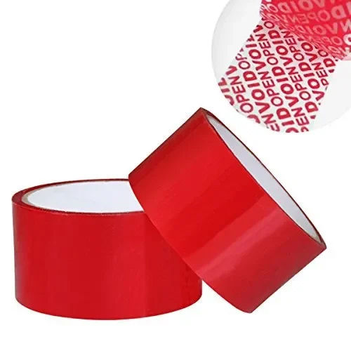 Tamper Evident Tape - Various Thicknesses, Bright Red Color, 2 Inch Width, Warranty Included, Ideal for Package Security