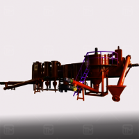 Continuous Charcoal Making Machine - Biomass Waste Processing System, 45x15x10m Dimension, Automatic Plc Control, 65kw Power, Customized Color, Environmentally Friendly Flue Gas Treatment