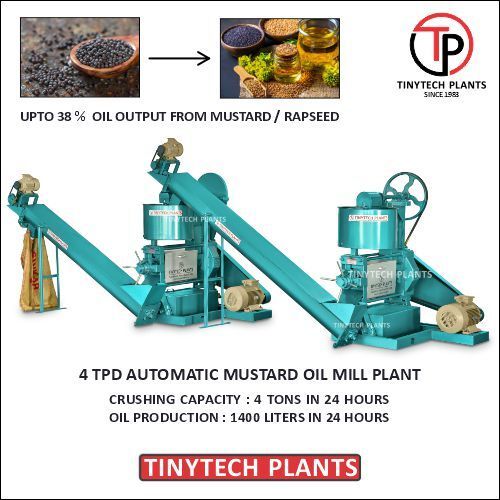 4 Tpd Automatic Mustard Oil Mill Plant - Material: Mild Steel