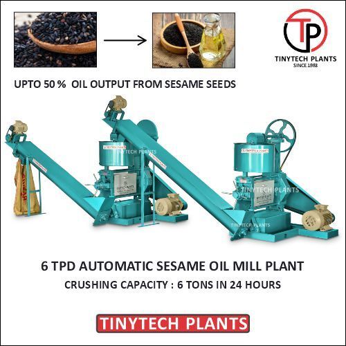 6 Tpd Automatic Sesame Oil Mill Plant - Material: Mild Steel