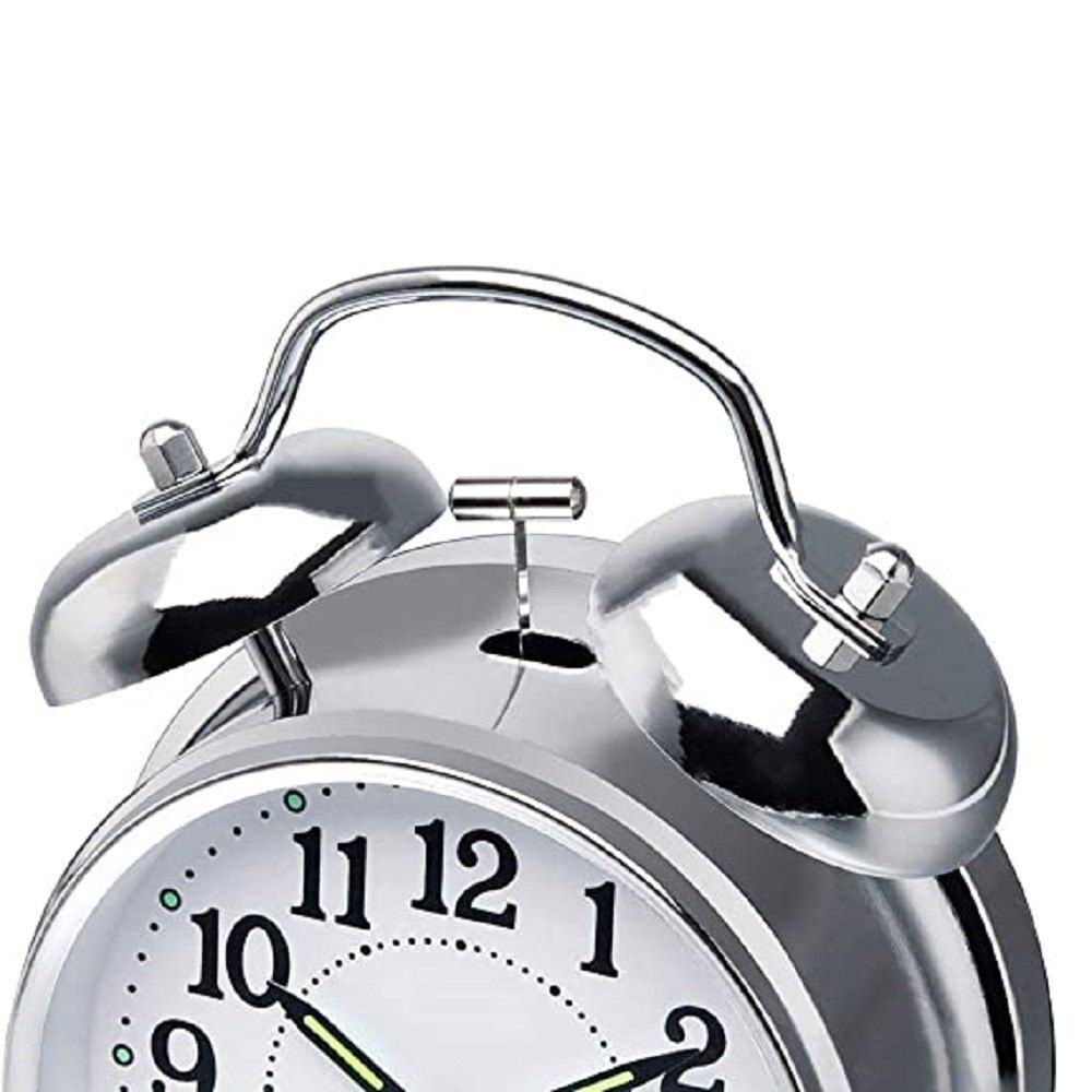 Twin Bell Silver Clock