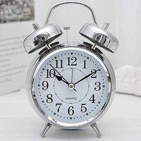 Twin Bell Silver Clock