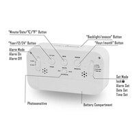 Rectangle Digital Alarm Clock only White