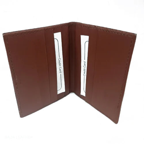 Tan Leather Card Holder - Color: Brown