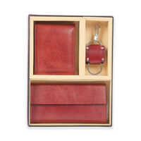 Leather 3 In 1 Gift Set - Color: Pink