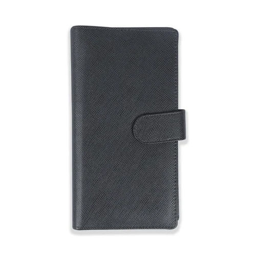 Black Pu Leather Cheque Book Holder For Office - Design: Standard