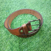 Men Tan Leather Belt - Buckle Material: Steel