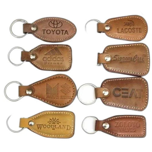 Brown Leather Keychain