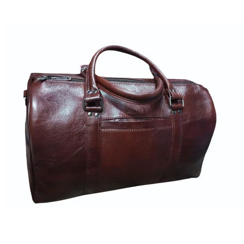 Leather Duffle Bag - Color: Brown