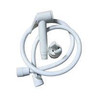 Dkv Pvc Health Faucet Set - 1m Round Satin Finish | Sleek White Color And Durable Pvc Material For Hygienic Bathroom Solution