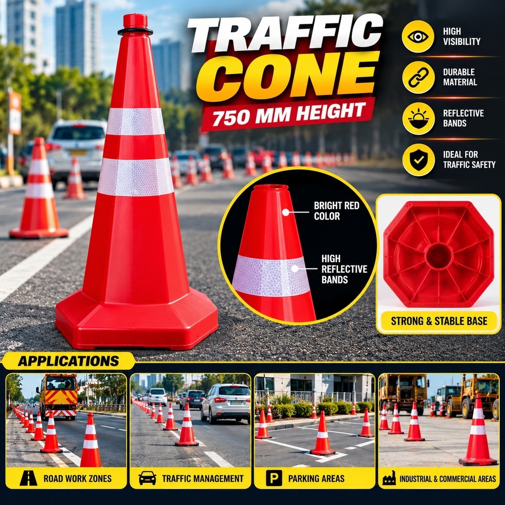 Nilkamal Traffic Cones - Color: Red