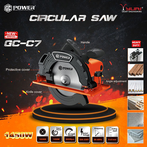 Gc-C7 1450W Circular Saw - Color: Black