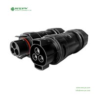 3 Pin Solar AC Wire Coupler 500V Max.50A IP68 Waterproof AC Connectors Cable Female Type