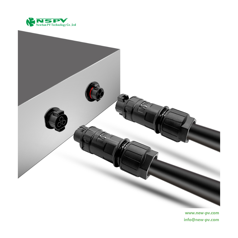 3 Pin Solar AC Wire Coupler 500V Max.50A IP68 Waterproof AC Connectors Cable Female Type