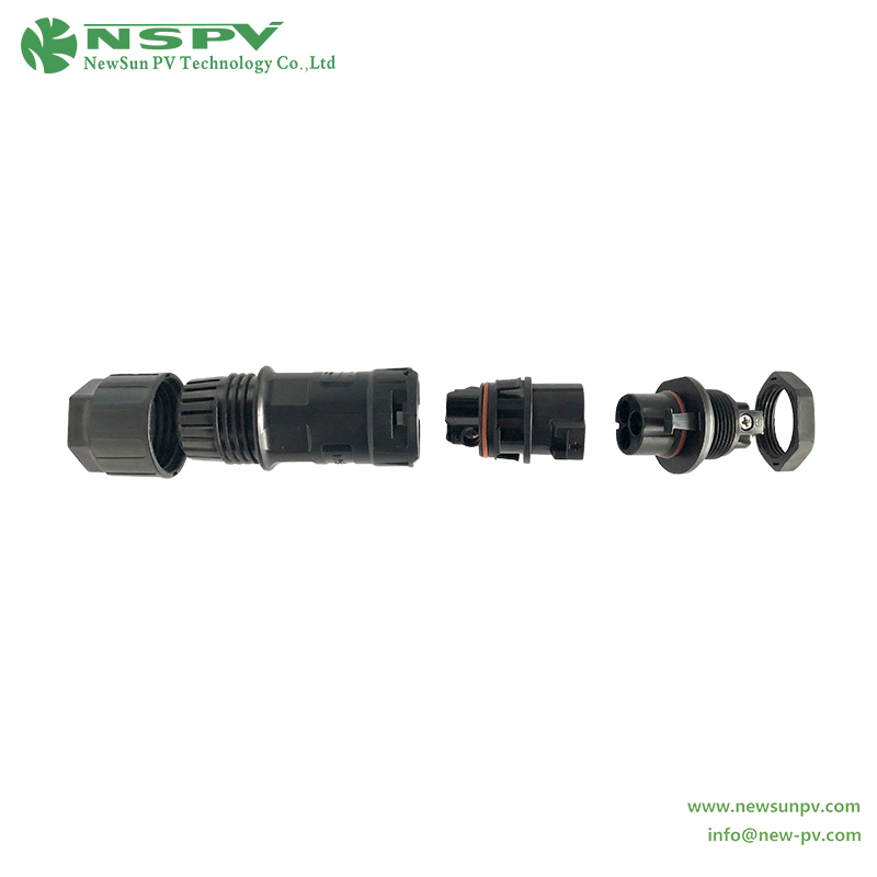 3 Pin Solar AC Wire Coupler 500V Max.50A IP68 Waterproof AC Connectors Cable Female Type