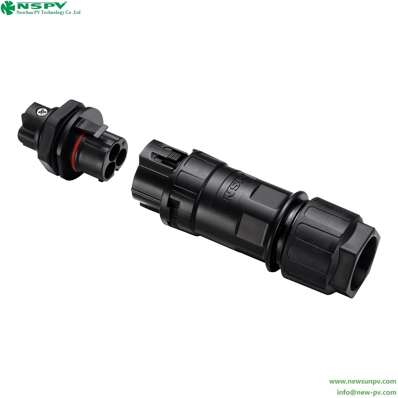 3 Pin Solar AC Connectors 500V Waterproof AC Wire Coupler Panel Male Type