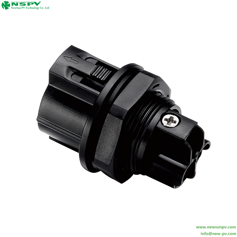 3 Pin 500V PV AC Connectors Waterproof 500V Max. 50A Solar AC Coupler Panel Female Type