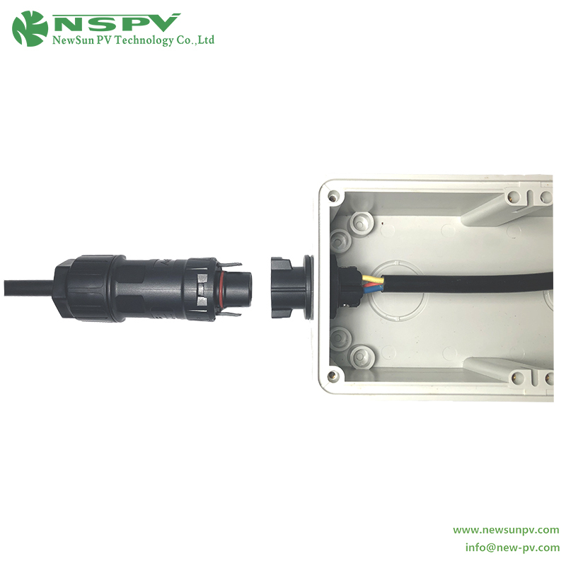 3 Pin 500V PV AC Connectors Waterproof 500V Max. 50A Solar AC Coupler Panel Female Type