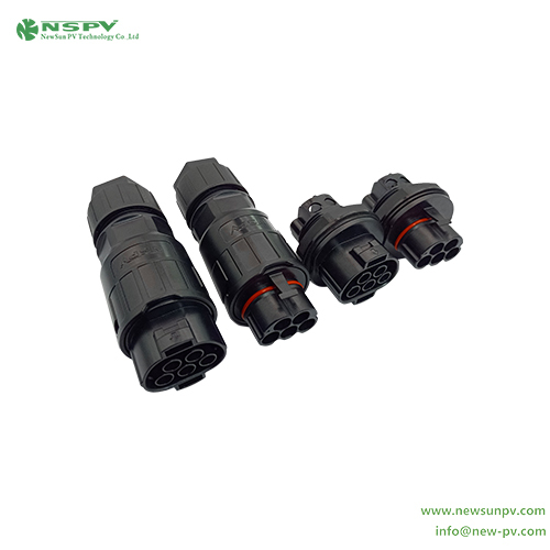 5 Pin Solar AC Connectors 500V AC Wire Coupler Cable Male PV AC Connnecotrs