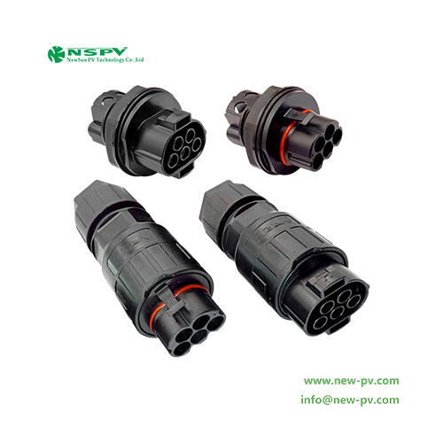 5 Pin Solar AC Connectors 500V Max. 65A PV AC Wire Coupelr Cable Female Type