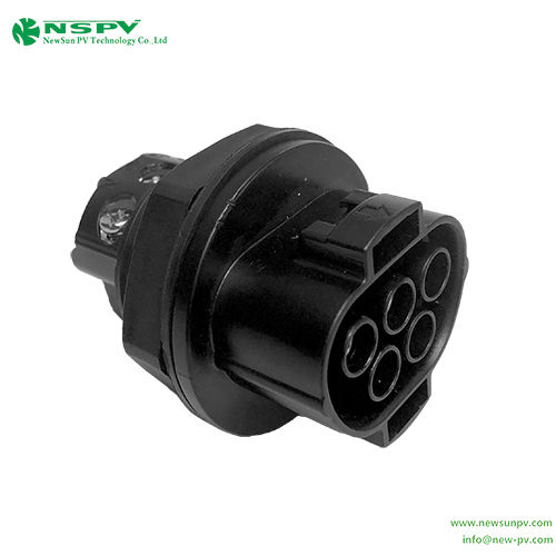 5 Pin Solar AC Conenctors 500V Max. 50A AC Wire Connectors Panel Female Type PV AC Wire Coupler