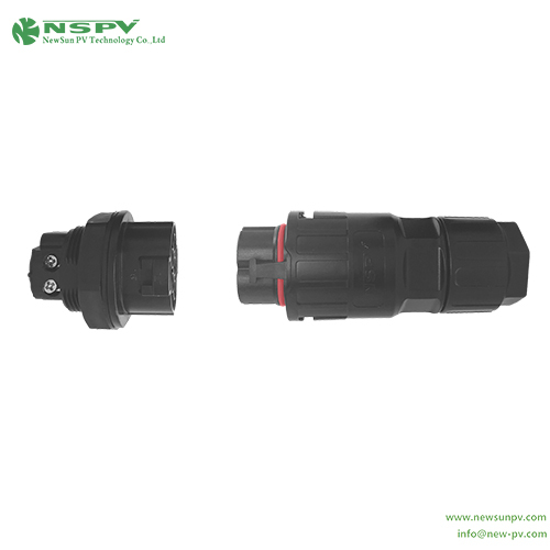 5 Pin Solar AC Conenctors 500V Max. 50A AC Wire Connectors Panel Female Type PV AC Wire Coupler