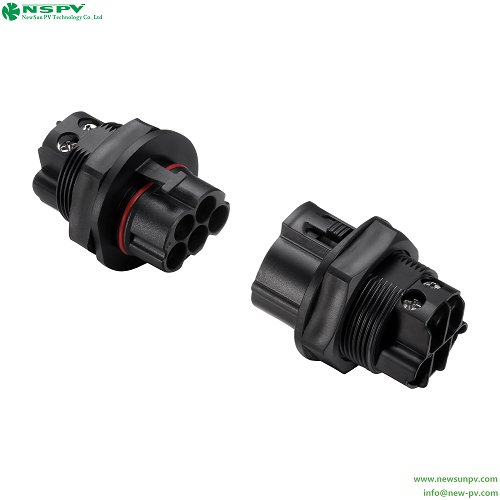 5 Pin Solar AC Conenctors 500V Max. 50A AC Wire Connectors Panel Female Type PV AC Wire Coupler