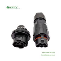 5 Pin Solar AC Conenctors 500V Max. 50A AC Wire Connectors Panel Female Type PV AC Wire Coupler