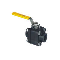 3 Pc Design Forged Steel Ball Valve - Forged Steel, 15 Mm To 50 Mm, Black | High Pressure, Screwed End To Bsp/npt Connection