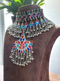 Meenakari jewelry necklace set