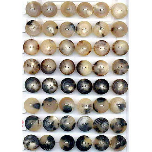 Horn Button Blanks - Natural Horn Material, Various Sizes Available, Multicolored Round Design, 2 Holes for Easy Sewing