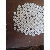 Fancy Diamond Down Hole Buttons - Polyester, 11mm Size | White Color, Round Shape, 4 Holes Design, Elegant Plain Technique