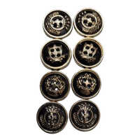 28 L Abs Epoxy Button - Abs With Epoxy Material, 28 L Size, Classic Black Color, Round Shape, 4 Holes For Easy Attachment