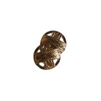 Down Hole Sherwani And Ethnic Wear Buttons - Metal Material, Round Shape, Antique Gold Color | Bead Closure, Set Of 10, Intricate Detailing