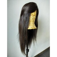 Natural Black 100% Original Human Hair Straight and curly Human Hair Topper and front lace Wig