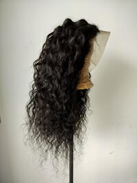 Natural Black 100% Original Human Hair Straight and curly Human Hair Topper and front lace Wig