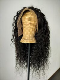 Natural Black 100% Original Human Hair Straight and curly Human Hair Topper and front lace Wig