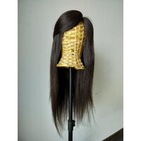 Natural Black 100% Original Human Hair Straight and curly Human Hair Topper and front lace Wig