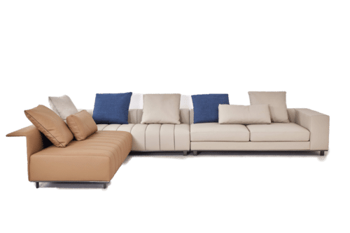 Nordic Style Home Living Room Modular Sofa Soft Comfortable Leather Corner Sofa Couch