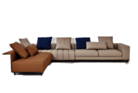 Nordic Style Home Living Room Modular Sofa Soft Comfortable Leather Corner Sofa Couch - Dimension (l*w*h): 2s No Arm/w Panel Back:170*112*61cm   R-arm 3s:195*112*61cm   3s/w Panel Arm:195*112*61cm  Centimeter (cm)
