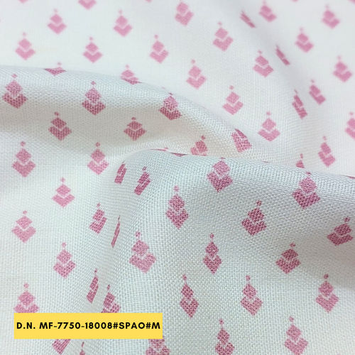 White Base Color Polylinens Print fabric